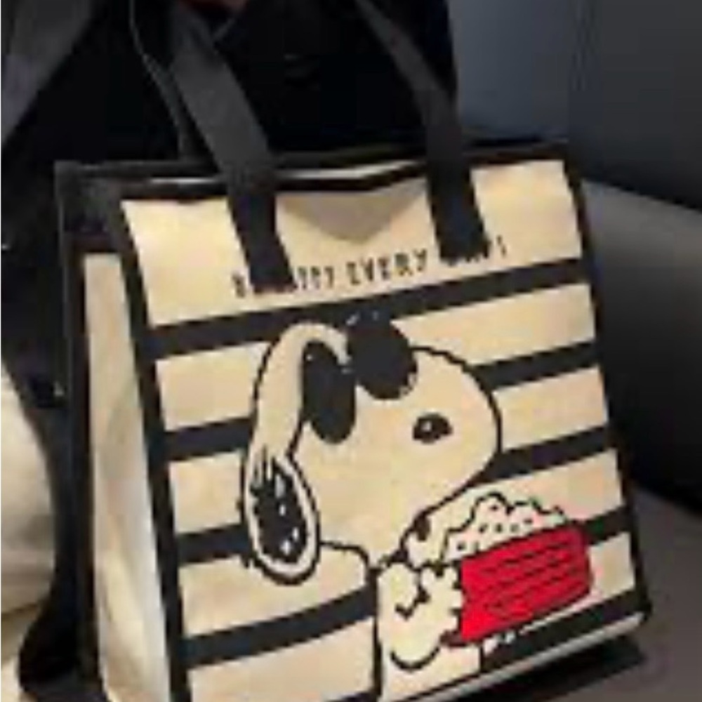 Snoopy Striped Tote Bag - Picture 3 of 8